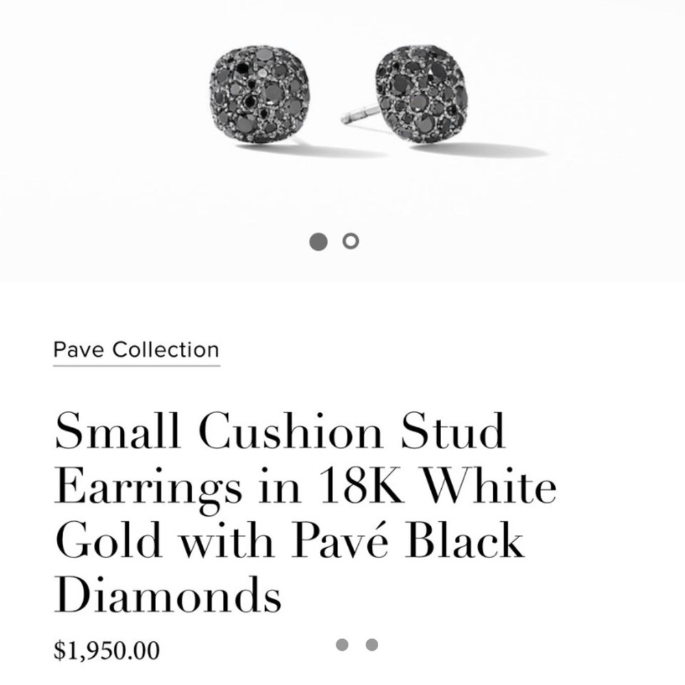 David Yurman Pavé Black Diamond Earrings in White Gold
